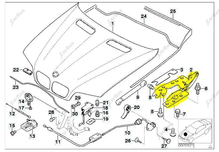 Петля капота ліва BMW X5 E53 (2003-2006) рестайл - 1
