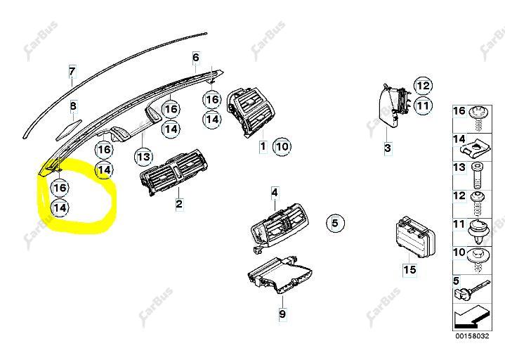 Дефлектор обдування салону BMW X5 E70 (2010-2013) рестайл - 1