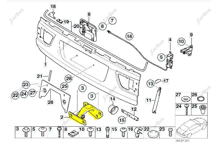 Петля крышки (двери) багажника BMW X5 E53 (2003-2006) рестайл - 1