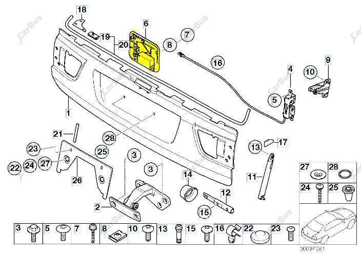 Замок крышки (двери) багажника BMW X5 E53 (2003-2006) рестайл - 1