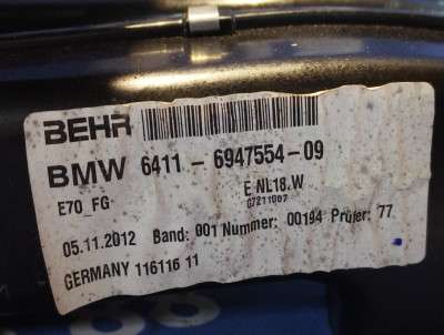 Моторчик (двигатель) печки BMW X5 E70 (2010-2013) рестайл