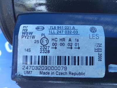 Фара передняя левая Volkswagen Touareg (2007-2010) рестайл