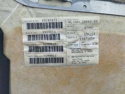 Обшивка потолка (потолок) BMW X5 F15 (2013-2018)