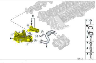 Радіатор системи EGR BMW X5 E70 (2007-2010) дорестайл - 3