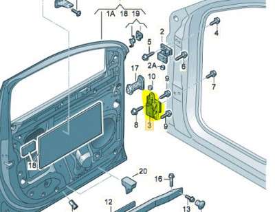 Петля двери передней правой Audi Q7 (2006-2009)