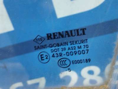 Стекло боковой двери передней левой Renault Zoe (2012-2019)
