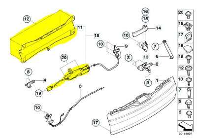 Замок крышки (двери) багажника BMW X5 E70 (2010-2013) рестайл - 2