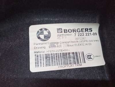 Обшивка (накладка) багажного отделения BMW X3 F25 (2010-2017)