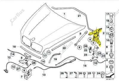 Петля капота ліва BMW X5 E70 (2010-2013) рестайл
