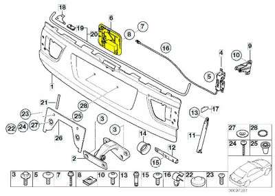 Замок крышки (двери) багажника BMW X5 E53 (2003-2006) рестайл - 3