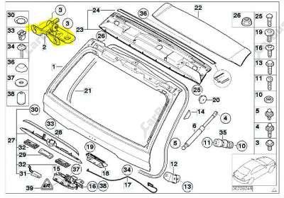 Петля крышки (двери) багажника BMW X5 E53 (2003-2006) рестайл