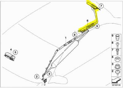 Подушка безопасности боковая (шторка) BMW X5 E53 (2003-2006) рестайл