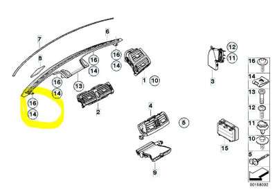 Дефлектор обдування салону BMW X5 E70 (2010-2013) рестайл